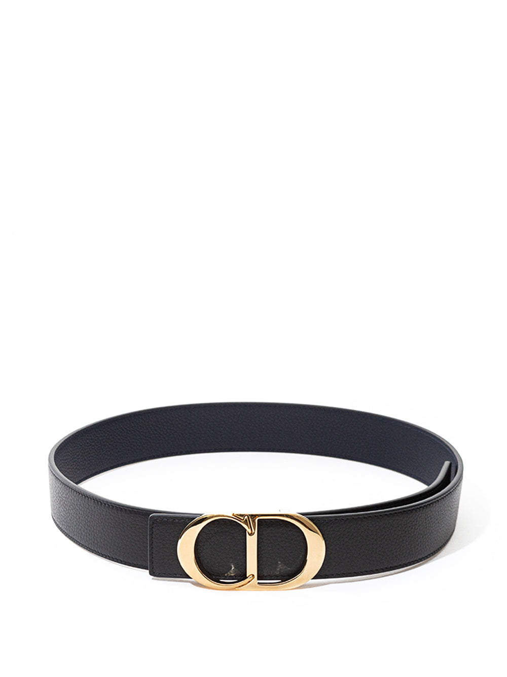 Dior Elegant Black Leather Belt with Golden Buckle - DEA STILOSA MILANO