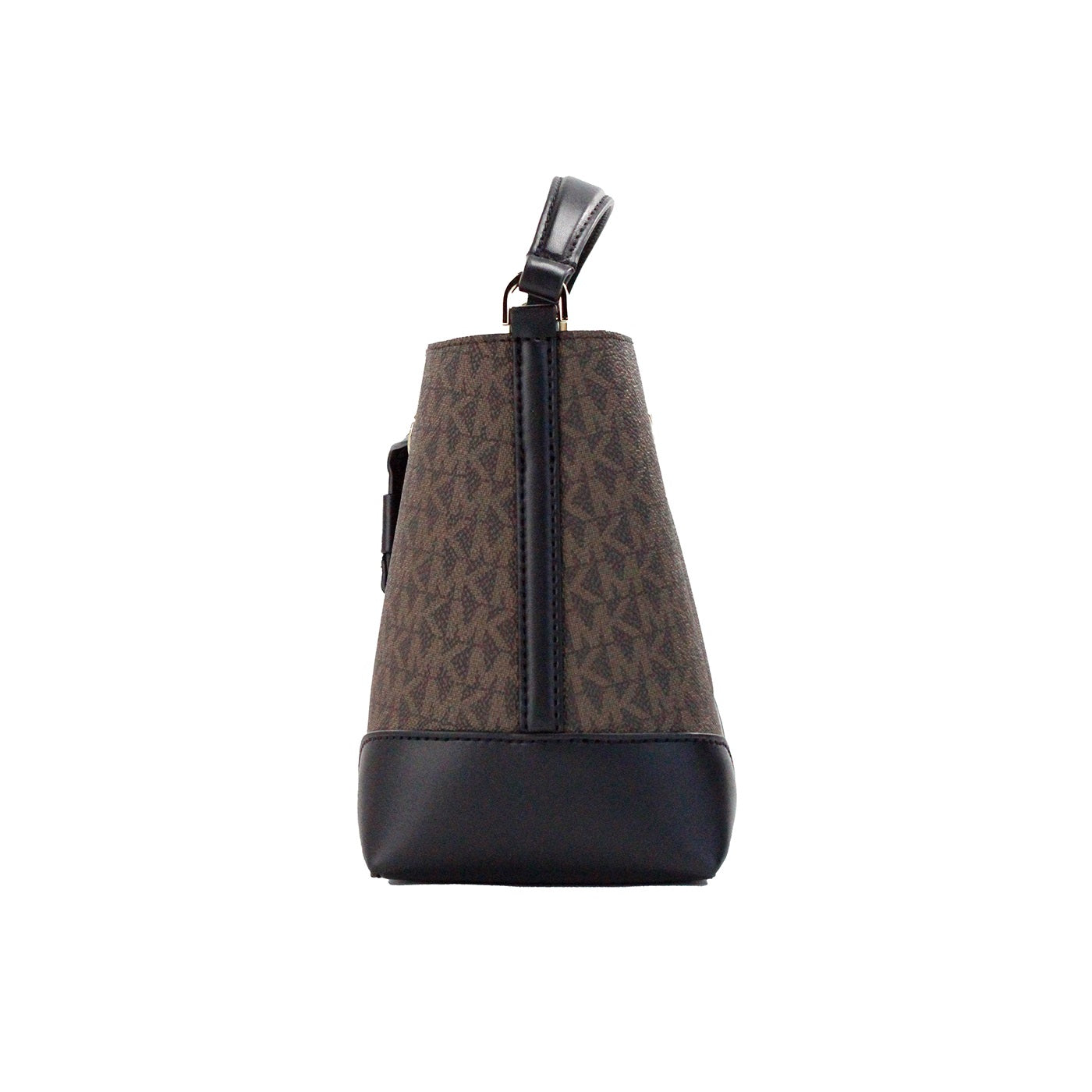 Michael Kors Mercer Small Brown Black Signature Leather Bucket Crossbody Bag - DEA STILOSA MILANO