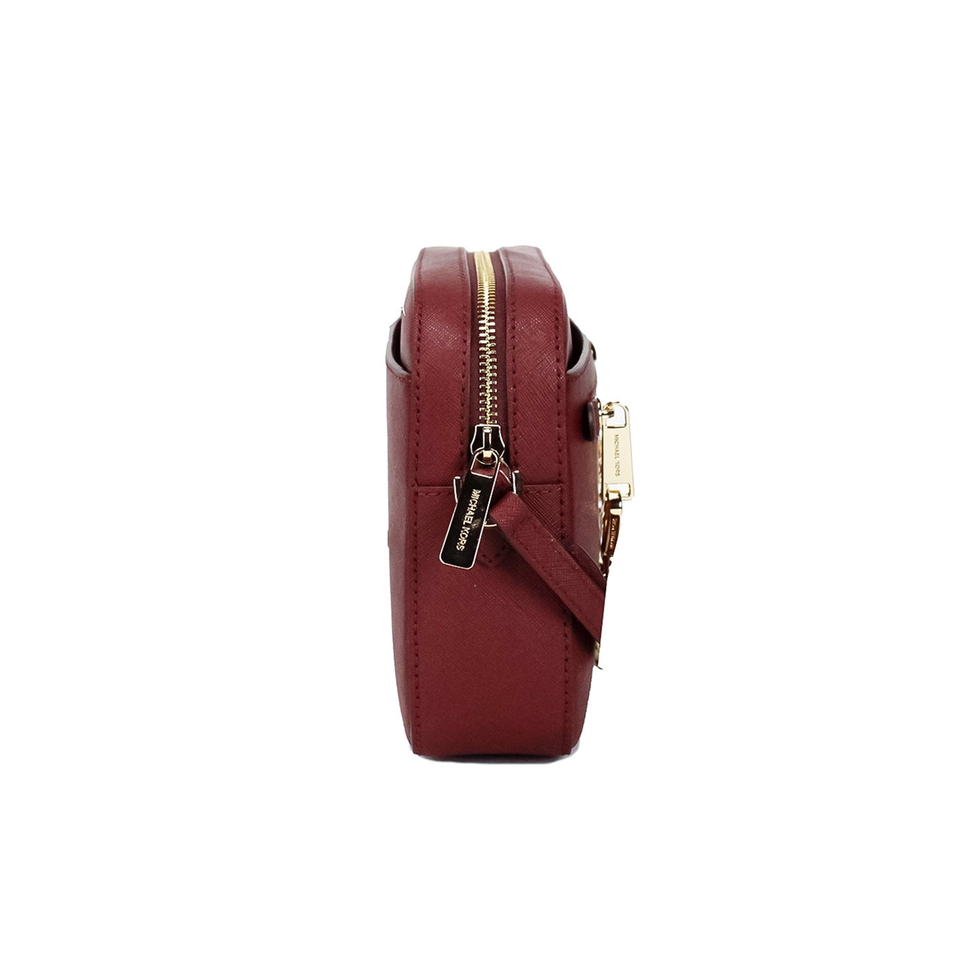 Michael Kors Jet Set East West Large Dark Cherry Leather Zip Chain Crossbody Bag - DEA STILOSA MILANO