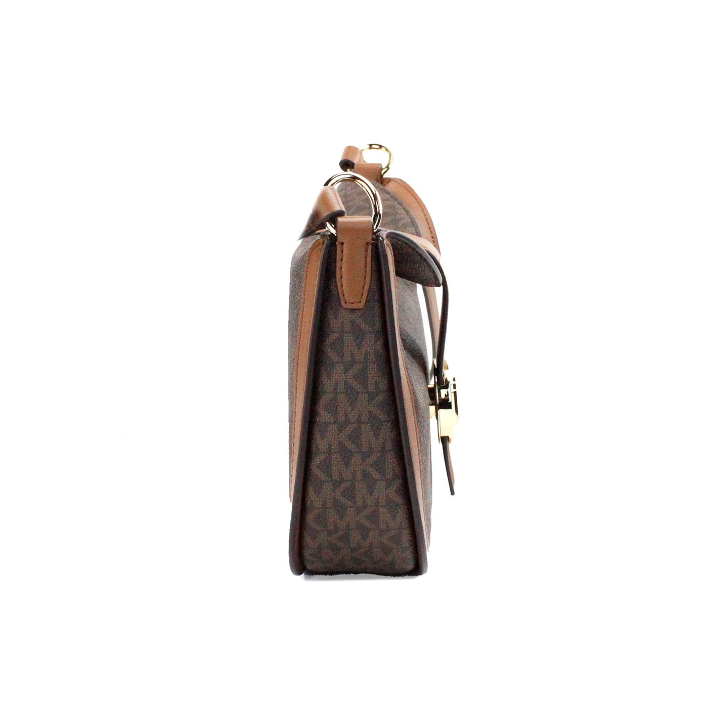 Michael Kors Gabby Small Brown Signature PVC Foldover Hobo Crossbody Bag - DEA STILOSA MILANO