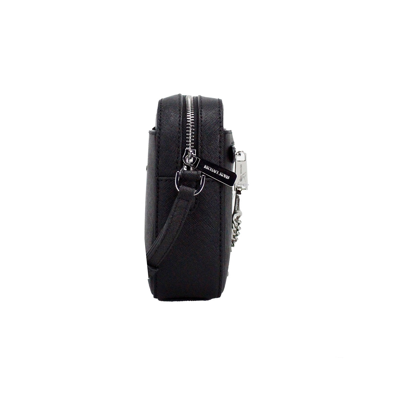 Michael Kors Jet Set East West Large Black Leather Zip Chain Crossbody Bag - DEA STILOSA MILANO
