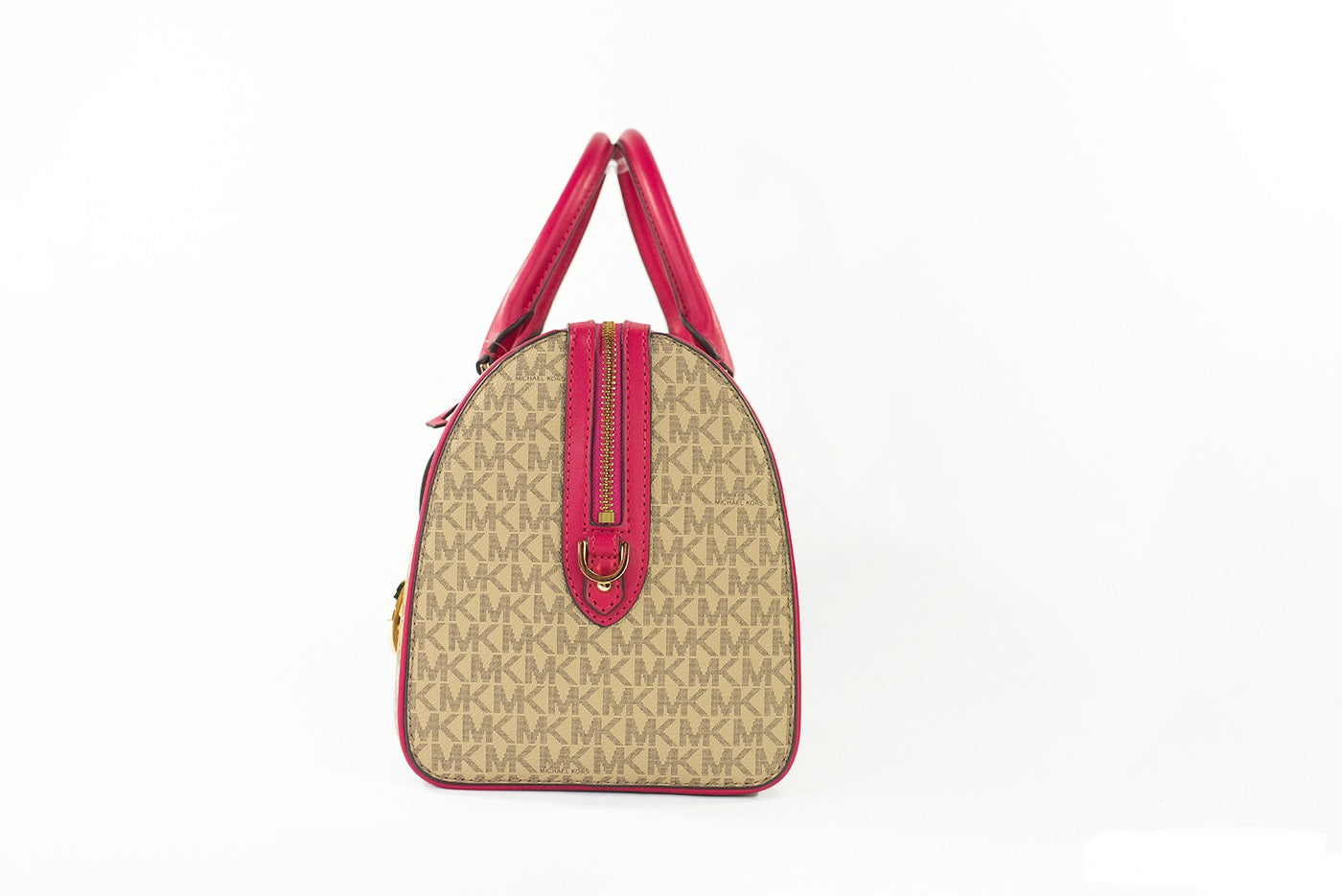 Michael Kors Travel Medium Carmine Pink Signature PVC Duffle Crossbody Bag Purse - DEA STILOSA MILANO