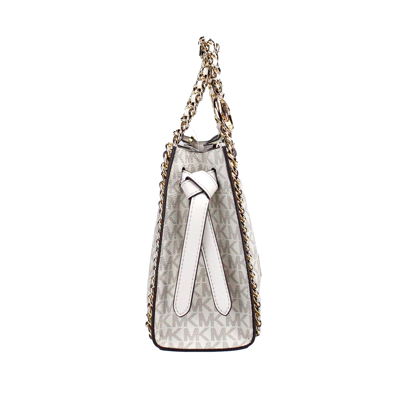 Michael Kors Mina Small Belted Cream Signature PVC Chain Inlay Crossbody Bag - DEA STILOSA MILANO