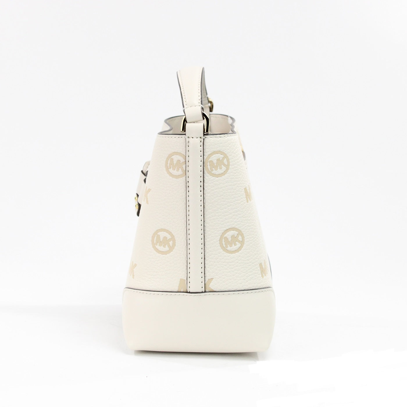 Michael Kors Mercer Small Light Cream Embossed Drawstring Bucket Messenger Bag - DEA STILOSA MILANO