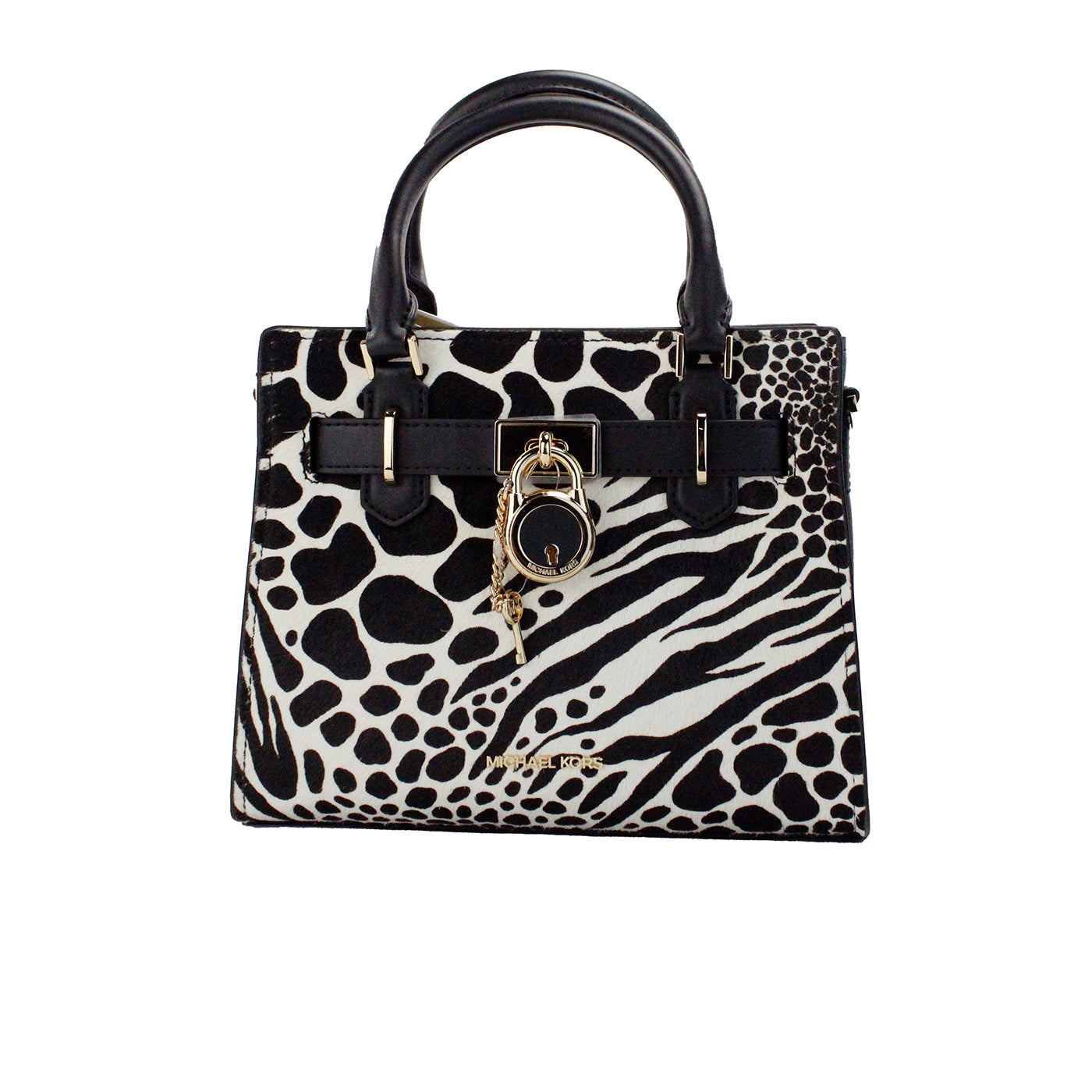 Michael Kors Hamilton Small Black Haircalf Leather Satchel Crossbody Bag - DEA STILOSA MILANO