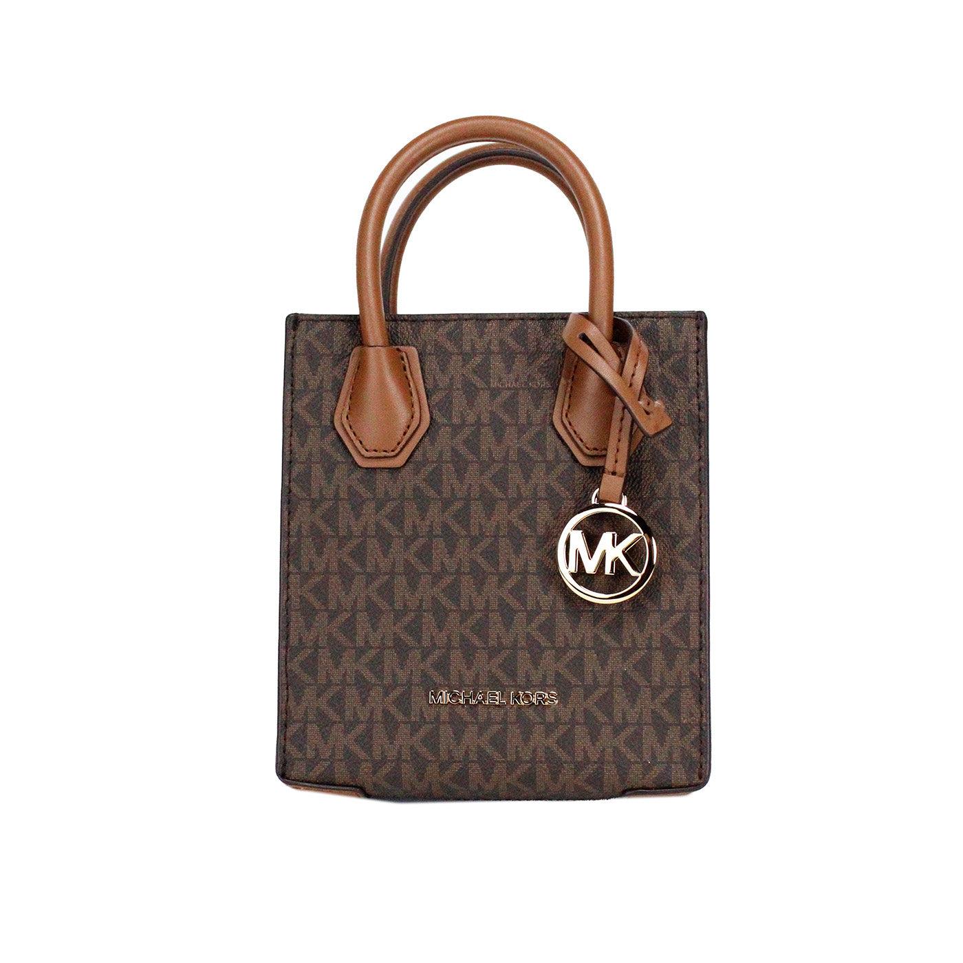 Michael Kors Mercer XS Brown Signature PVC North South Shopper Crossbody Bag - DEA STILOSA MILANO