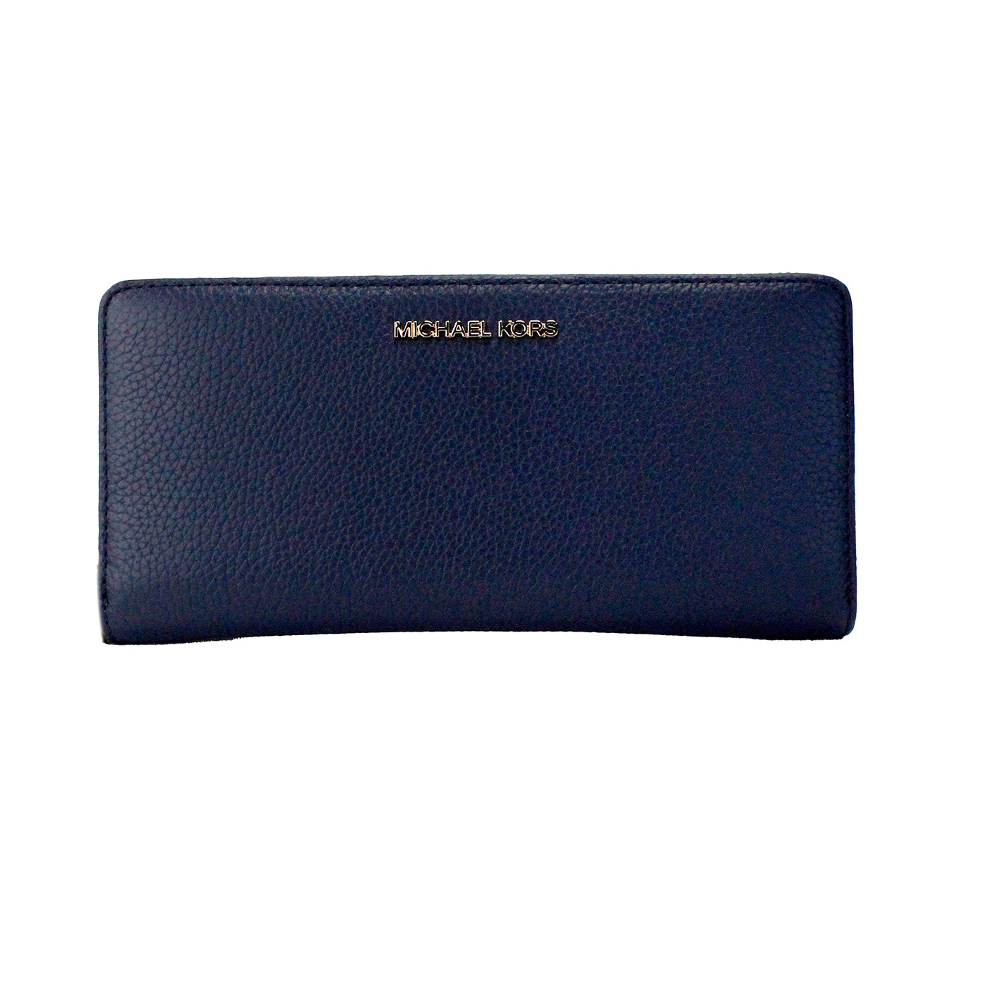 Michael Kors Jet Set Travel Large Navy Pebbled Leather Continental Wrist Wallet - DEA STILOSA MILANO