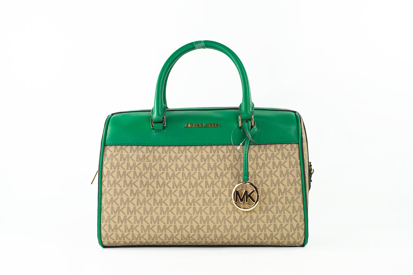 Michael Kors Travel Medium Palmetto Green Signature Duffle Crossbody Bag Purse - DEA STILOSA MILANO