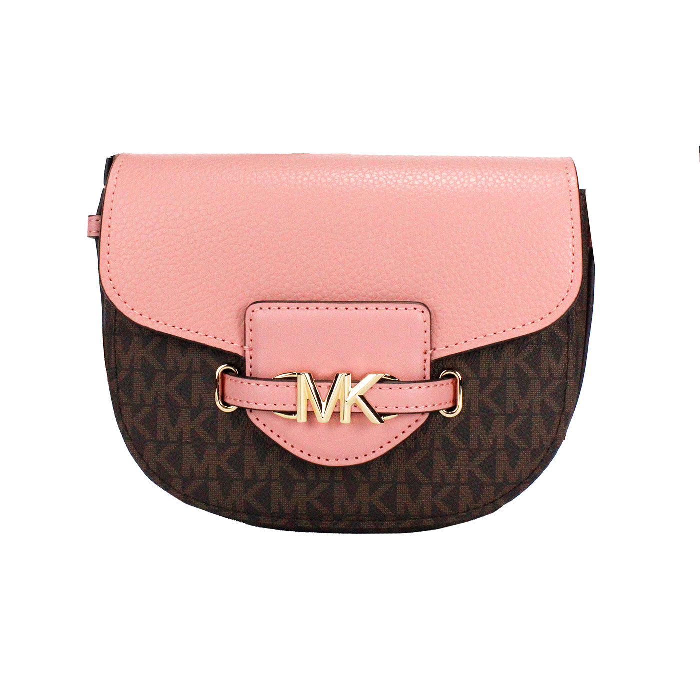 Michael Kors Reed Small Primrose Signature PVC Flap Saddle Crossbody Bag - DEA STILOSA MILANO