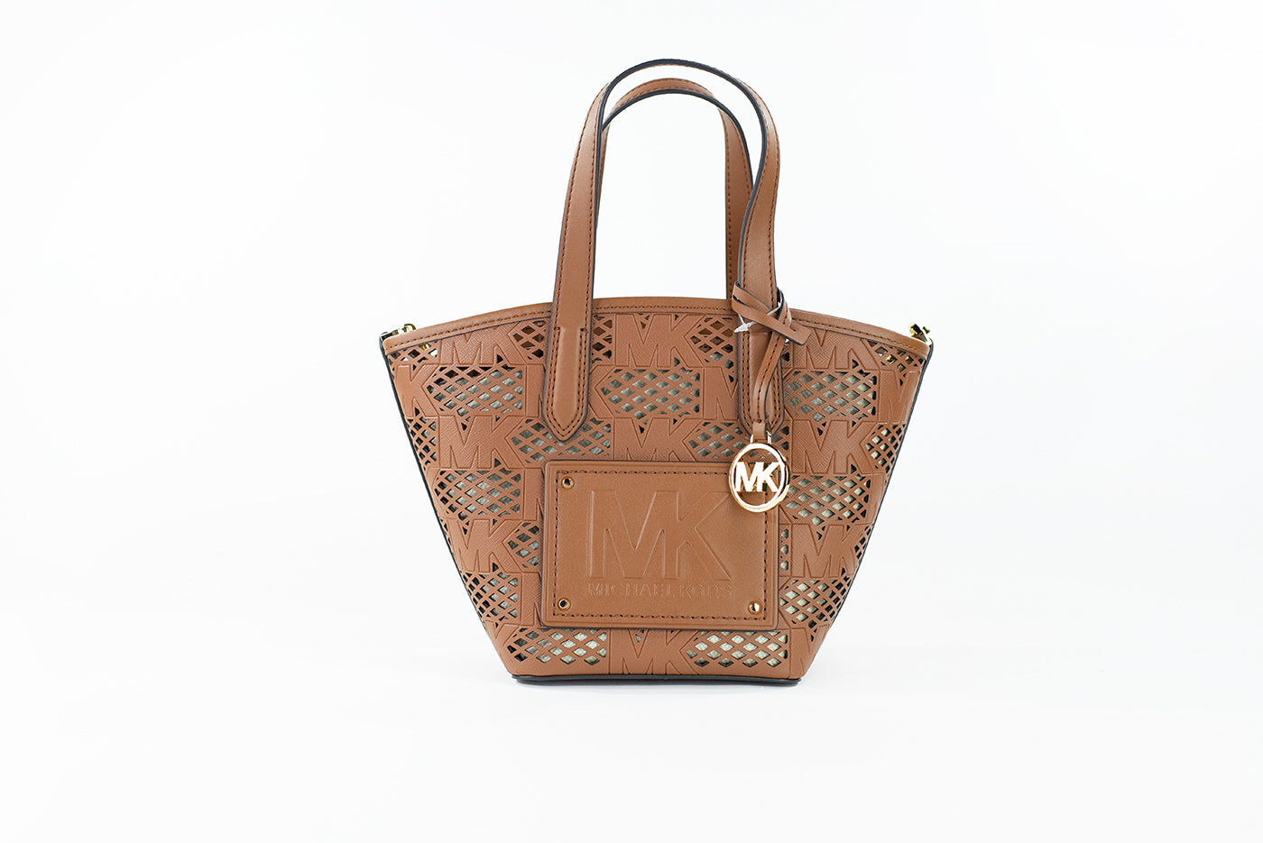 Michael Kors Kimber Small Luggage Leather 2-in-1 Zip Tote Messenger Bag Purse - DEA STILOSA MILANO