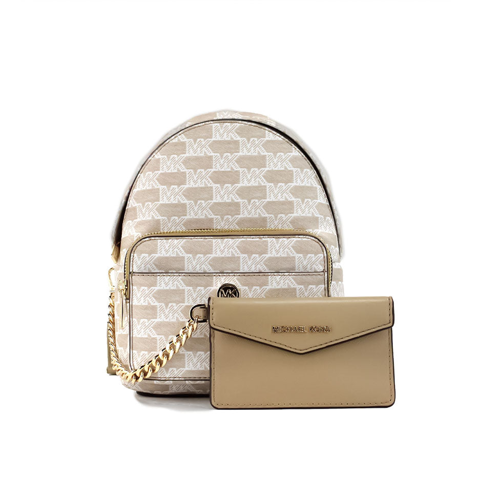 Michael Kors Maisie Mini Camel Signature Canvas 2-n-1 Card Case Backpack Bag - DEA STILOSA MILANO