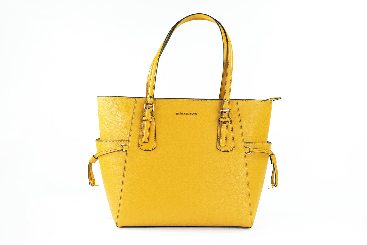 Michael Kors Voyager Large Marigold Pebbled Leather East West Tote Bag Purse - DEA STILOSA MILANO