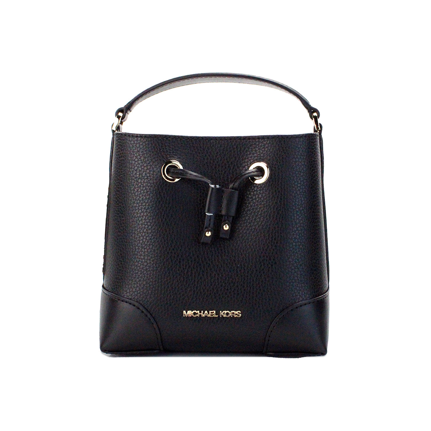 Michael Kors Mercer Small Black Pebbled Leather Bucket Crossbody Bag Purse - DEA STILOSA MILANO