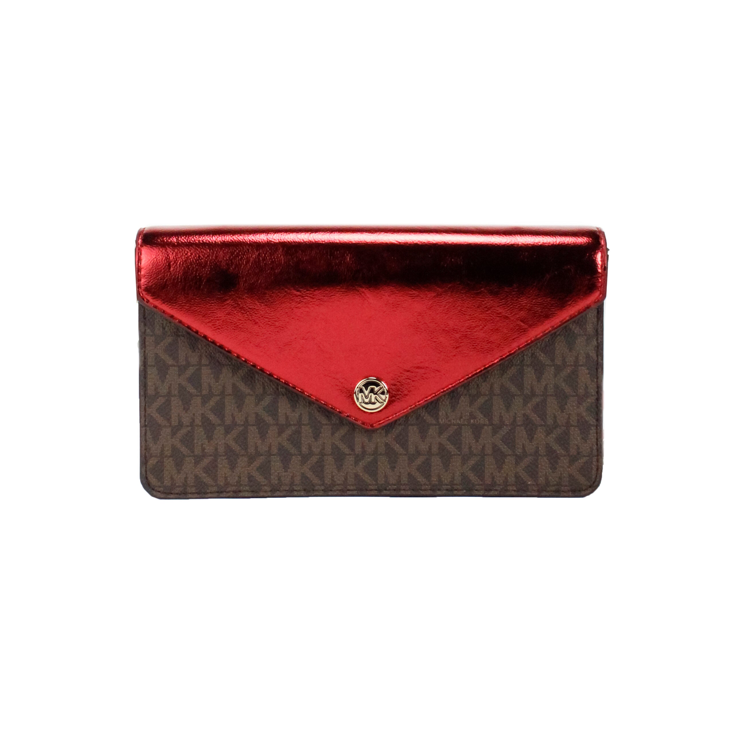 Michael Kors Jet Set Travel Crimson Small Flap Clutch Crossbody Bag - DEA STILOSA MILANO