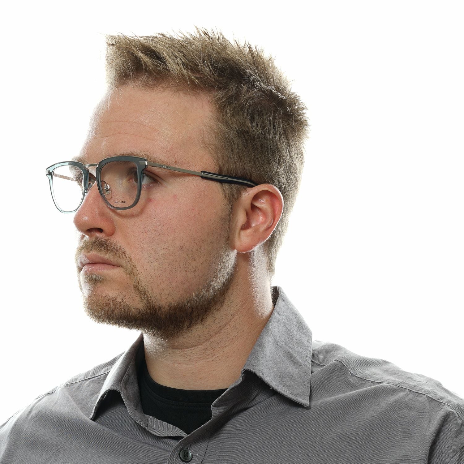 Police Silver Men Optical Frames - DEA STILOSA MILANO
