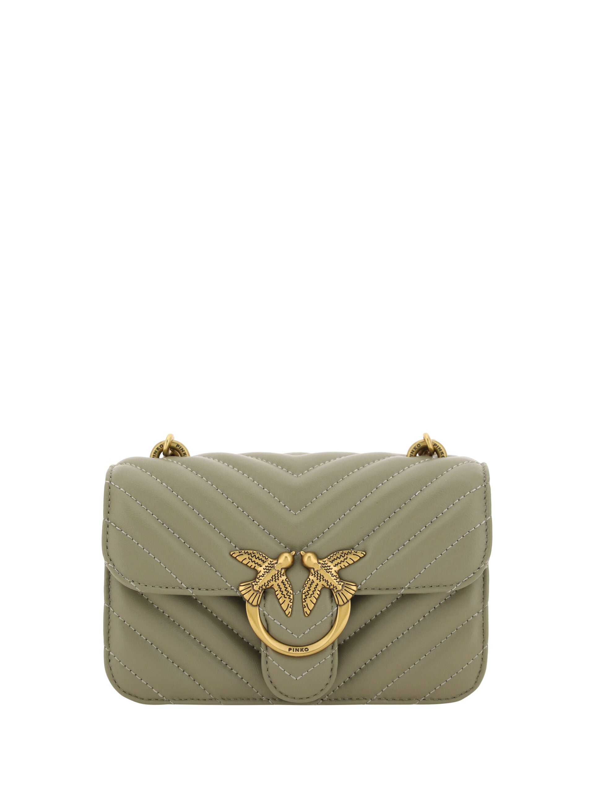 PINKO Green Calf Leather Love Bell Mini Shoulder Bag - DEA STILOSA MILANO