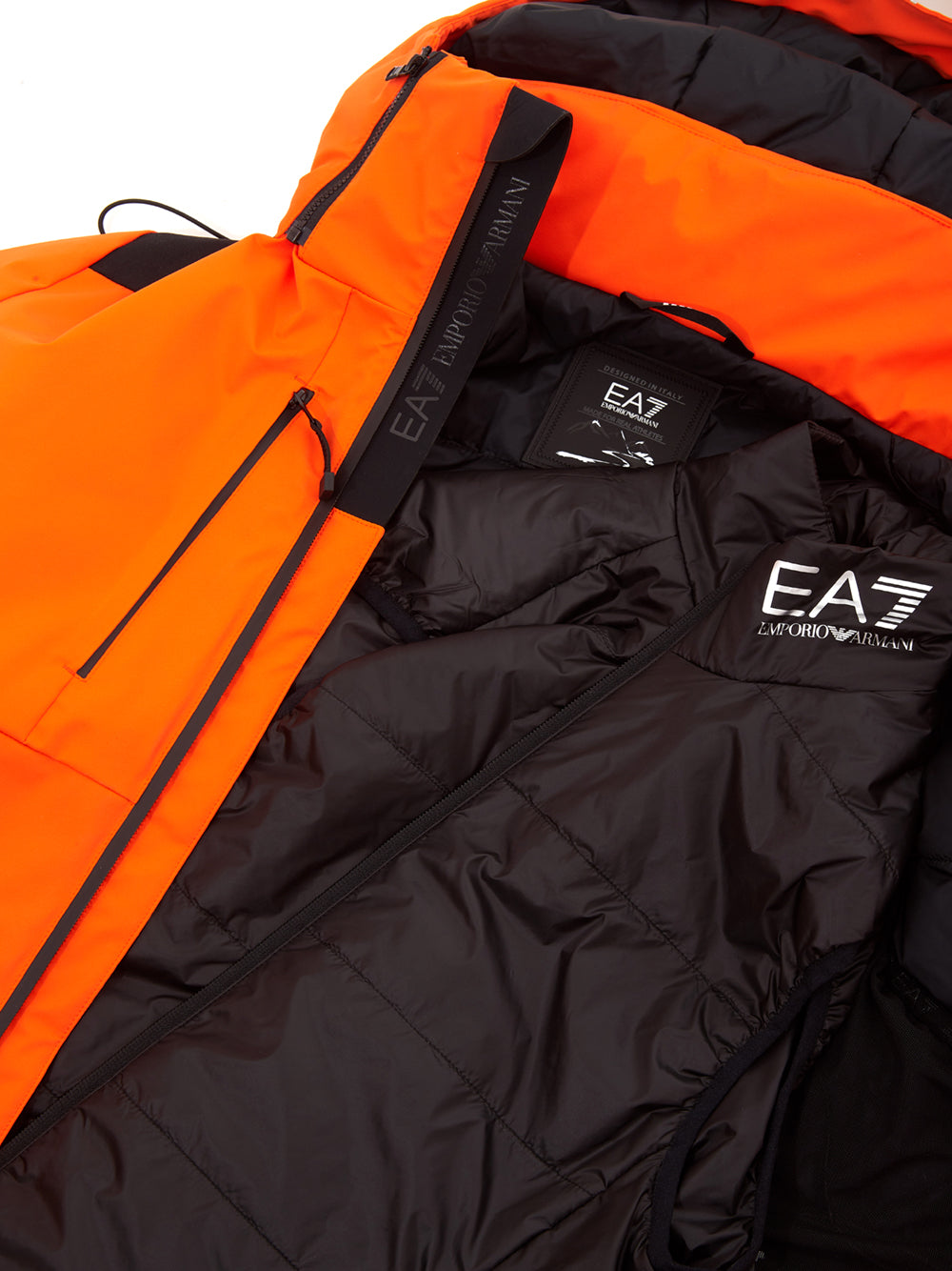 EA7 Emporio Armani Orange Winter Jacket with Removable Sleeveless vest - DEA STILOSA MILANO