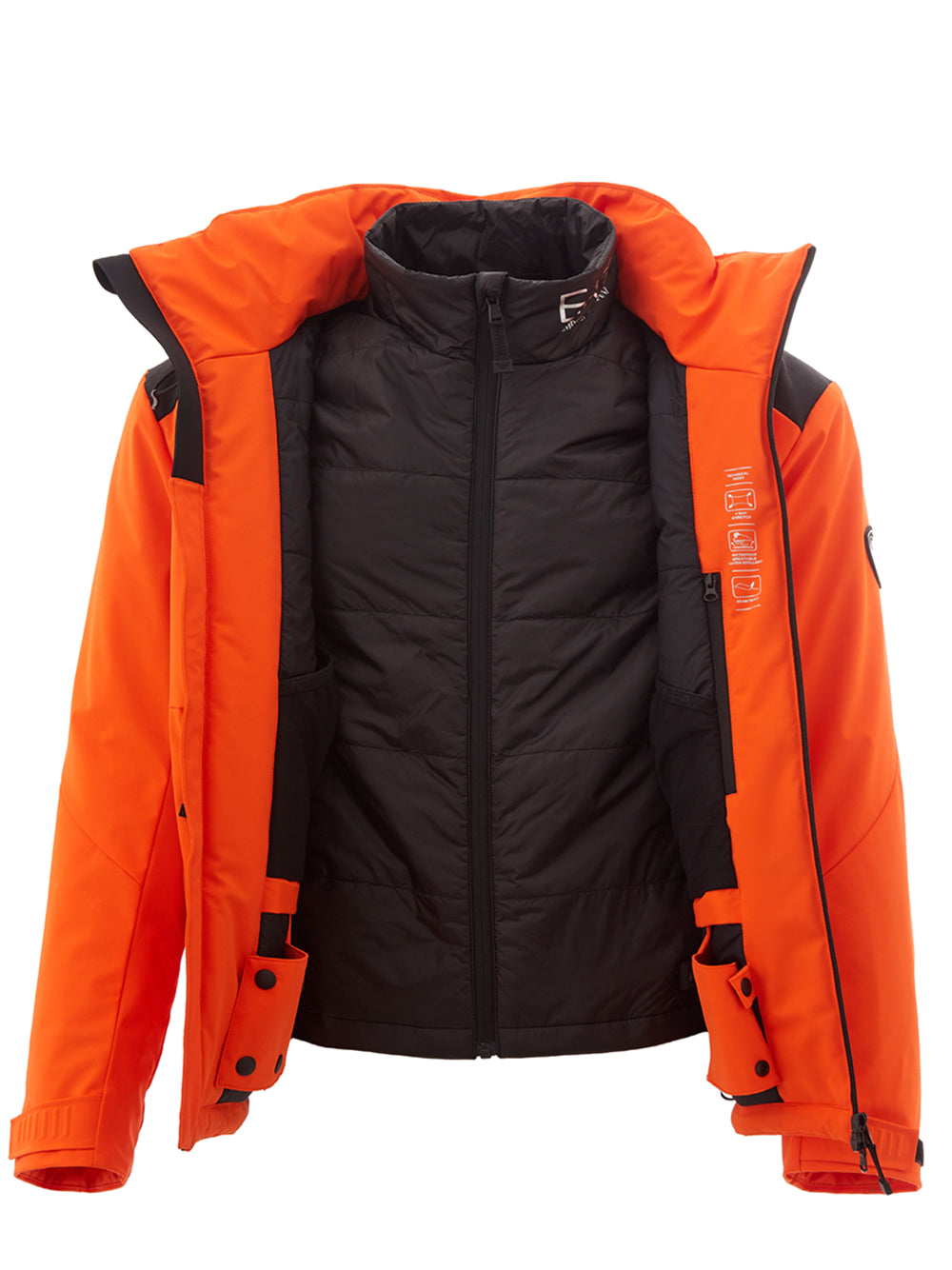 EA7 Emporio Armani Orange Winter Jacket with Removable Sleeveless vest - DEA STILOSA MILANO