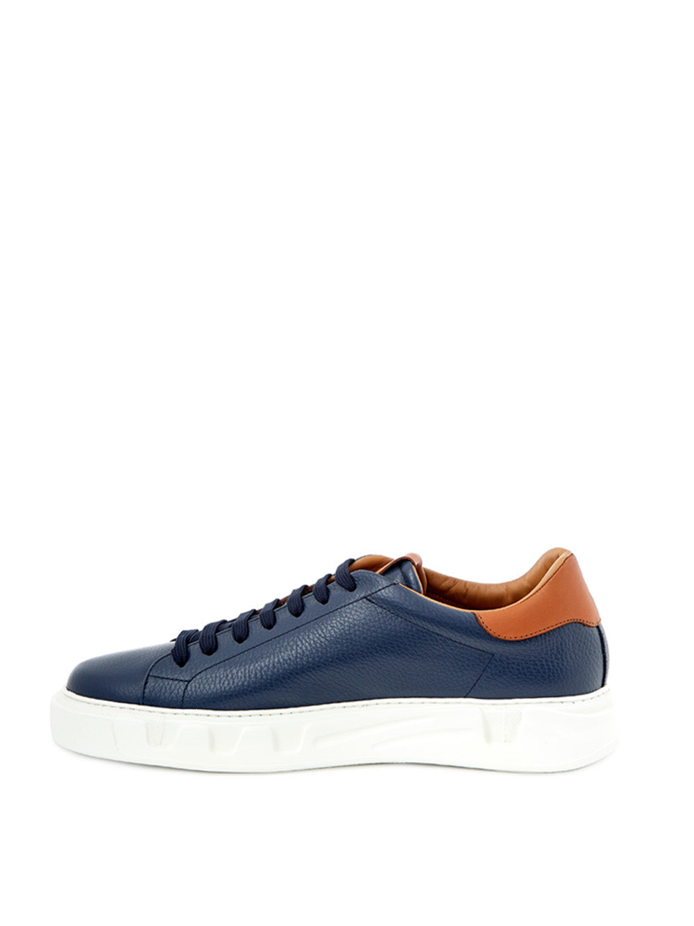 Roberto Cavalli Blue Leather Sneakers with Gold Logo - DEA STILOSA MILANO