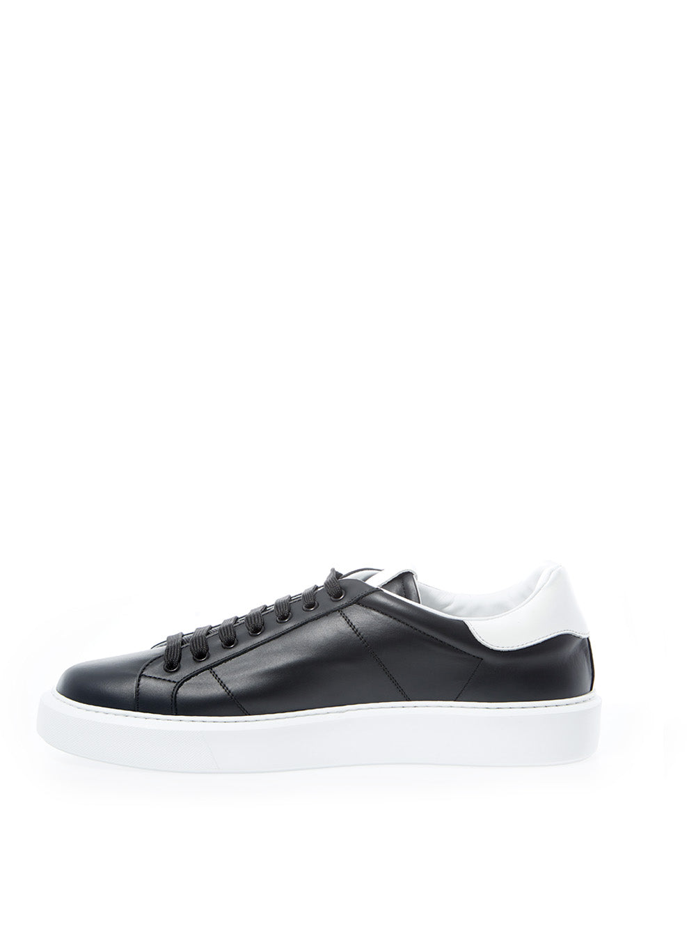 Roberto Cavalli Black Leather Sneakers with Silver Logo - DEA STILOSA MILANO
