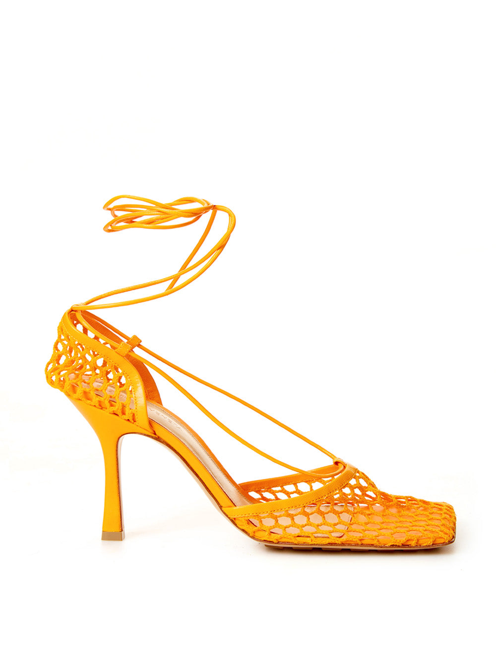 Bottega Veneta Orange Stretch Leather-trimmed Pumps - DEA STILOSA MILANO