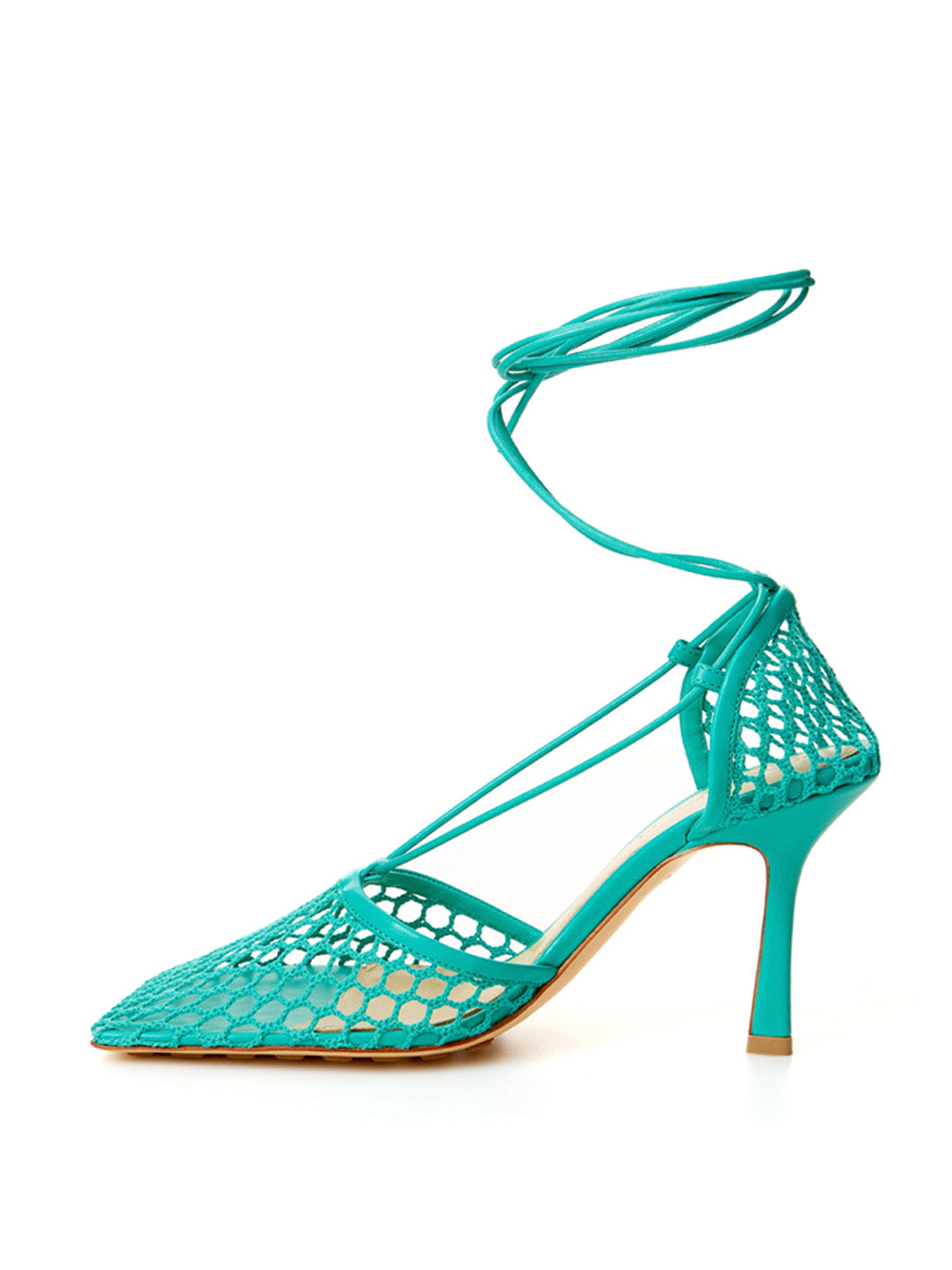 Bottega Veneta Green Stretch Leather-trimmed Pumps - DEA STILOSA MILANO