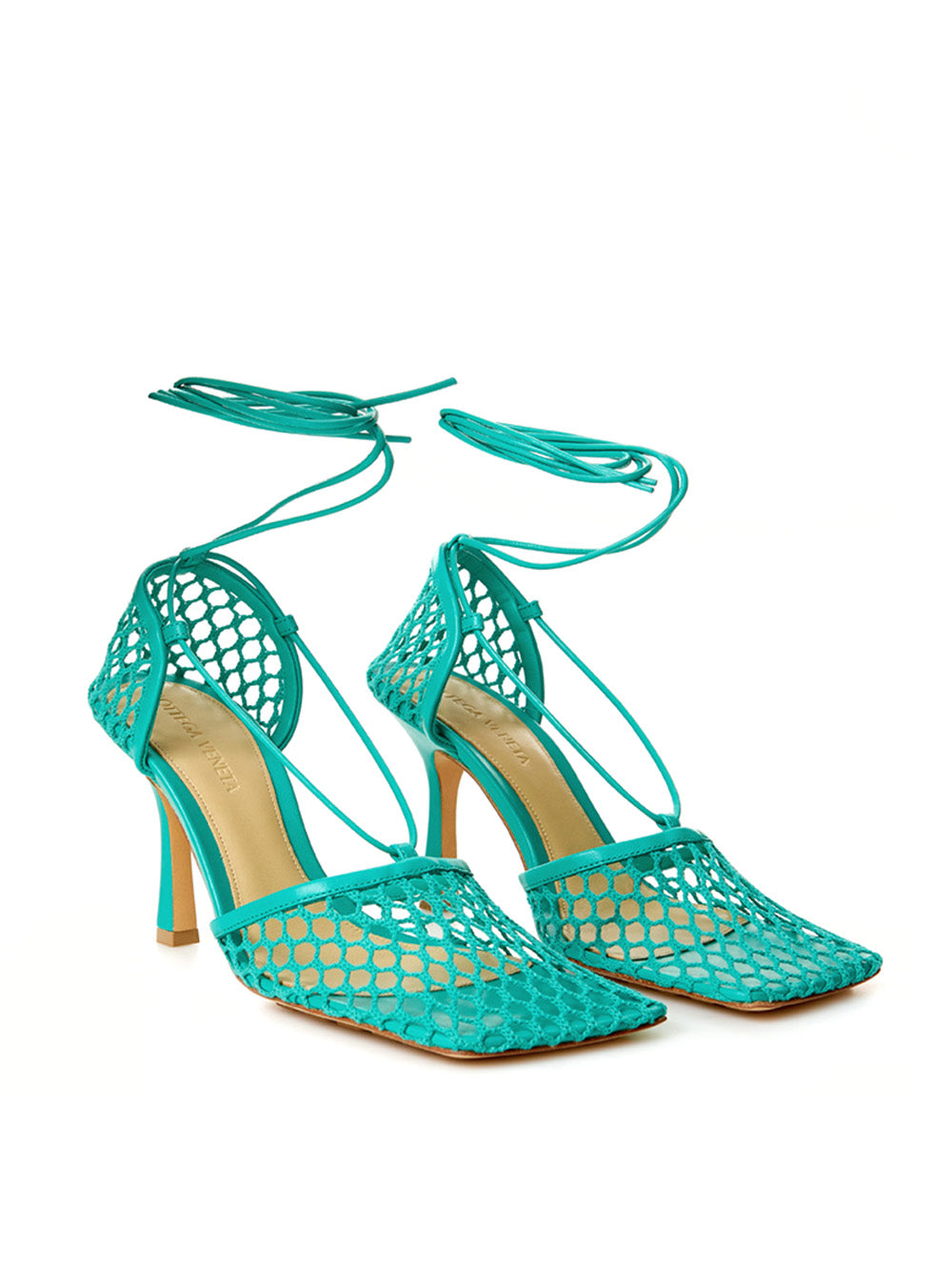 Bottega Veneta Green Stretch Leather-trimmed Pumps - DEA STILOSA MILANO