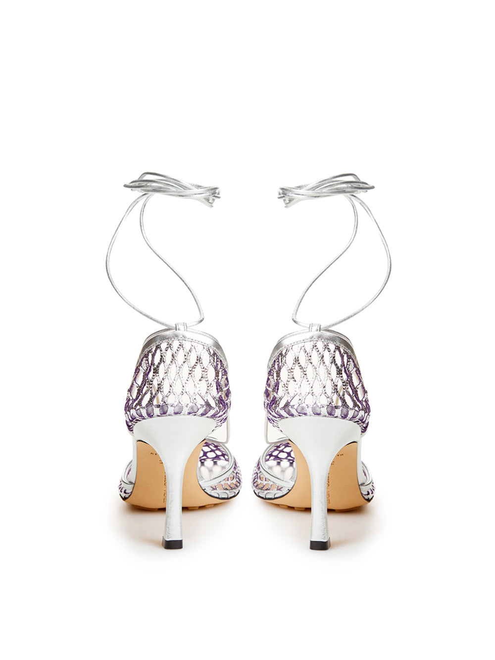 Bottega Veneta Silver Grey Stretch Leather-trimmed Pumps - DEA STILOSA MILANO