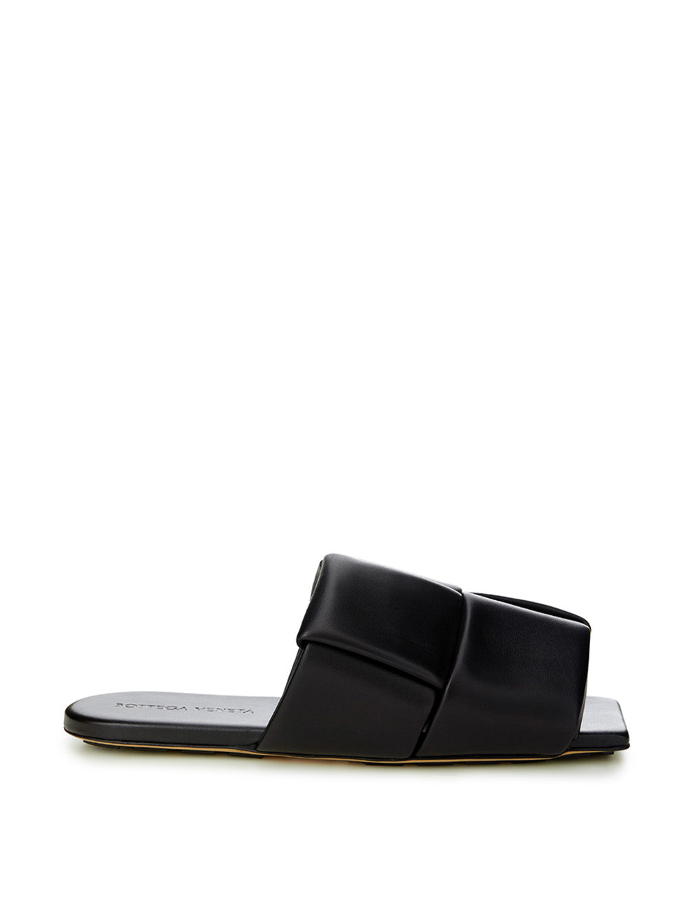 Bottega Veneta Black Leather Maxi Intreccio Mule - DEA STILOSA MILANO