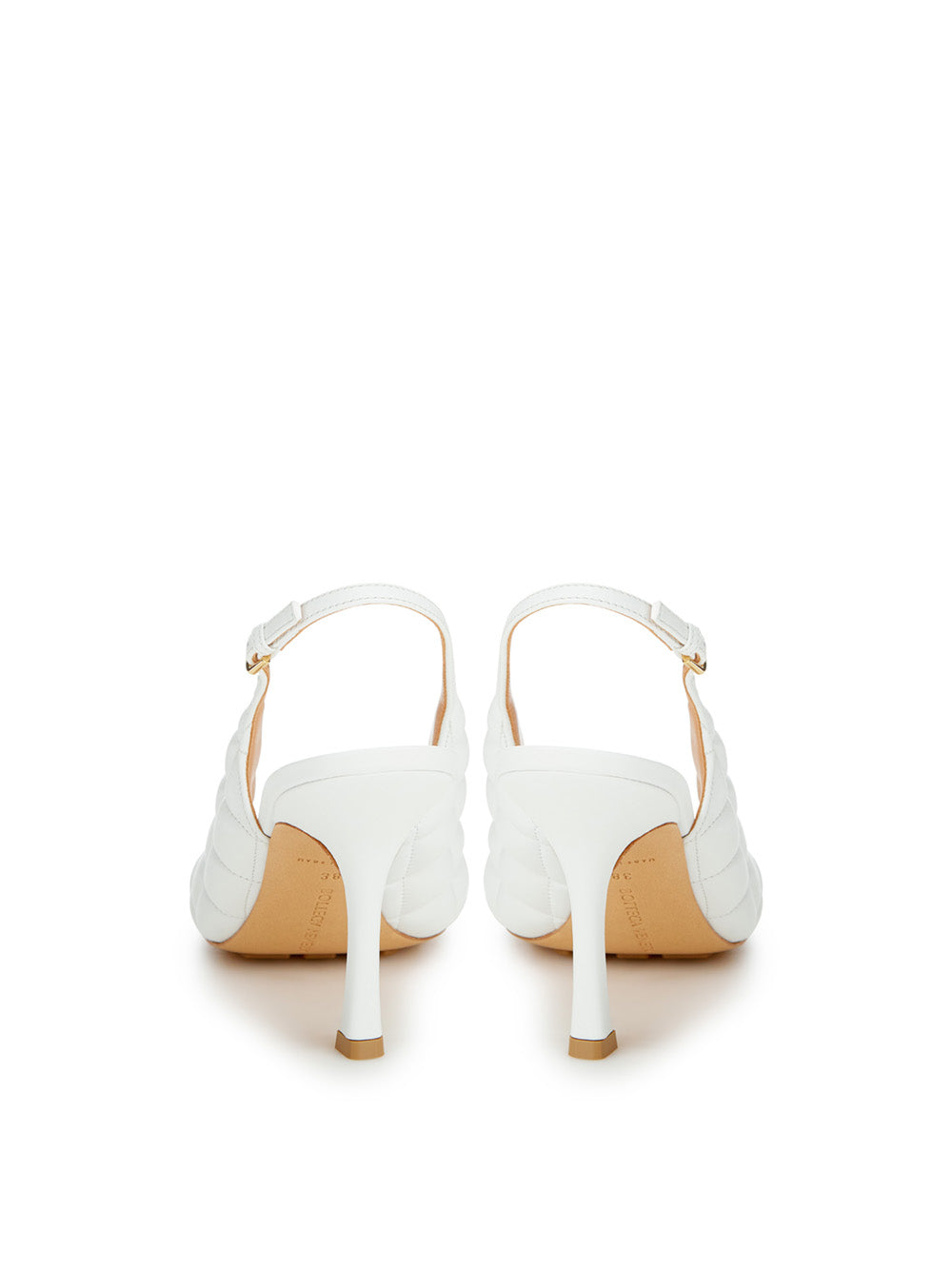 Bottega Veneta White Nappa Matelassé Slingback Décolleté - DEA STILOSA MILANO