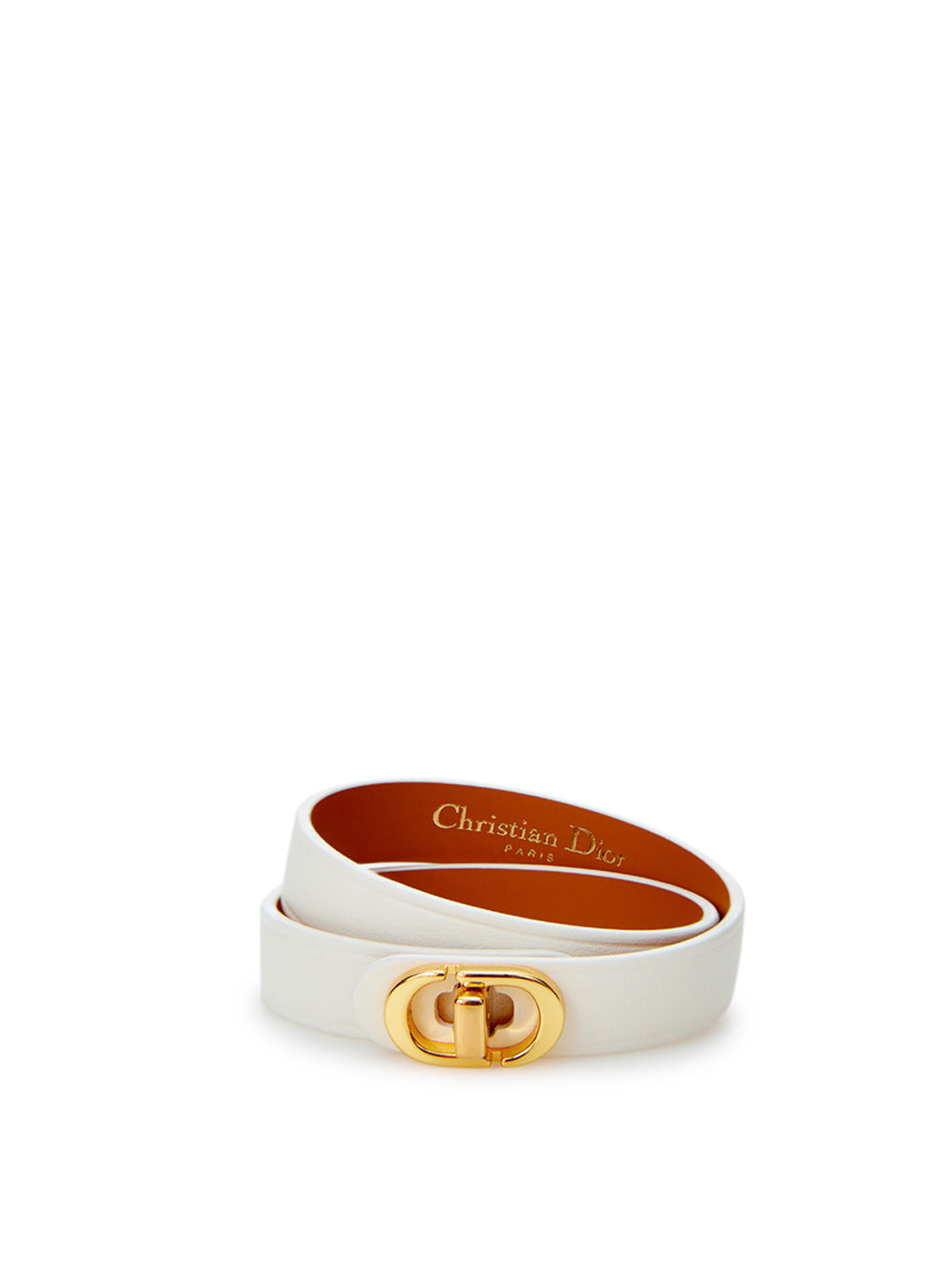 Dior White Leather Double Band CD Bracelet - DEA STILOSA MILANO