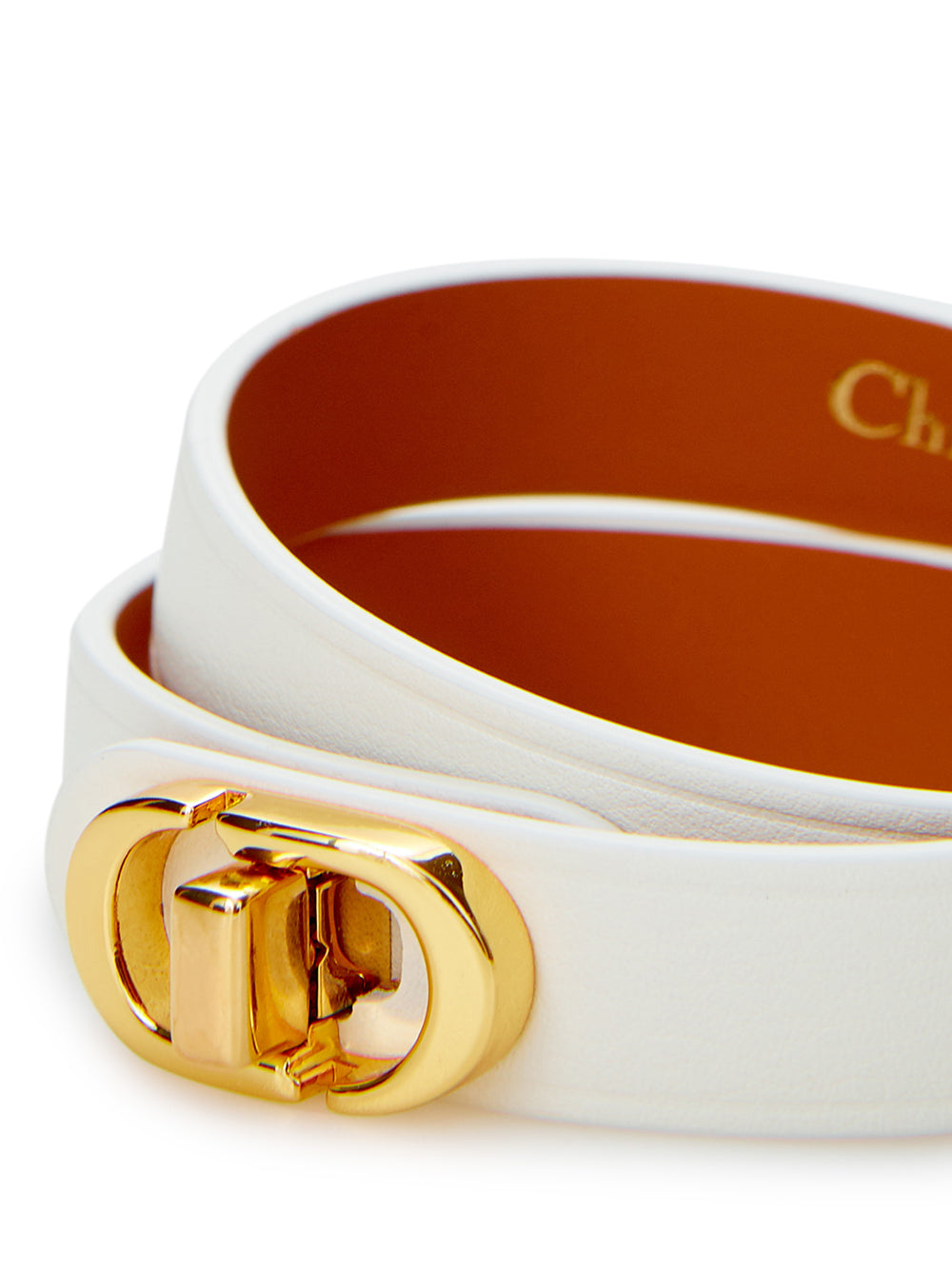 Dior White Leather Double Band CD Bracelet - DEA STILOSA MILANO