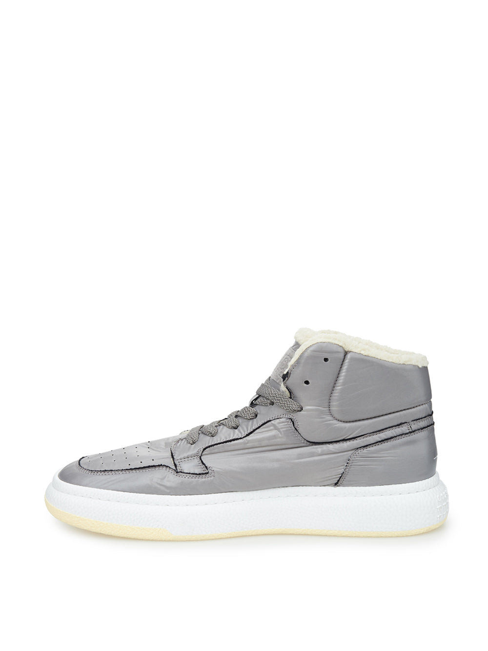 MM6 Maison Margiela Grey High-Top Fur Sneakers - DEA STILOSA MILANO