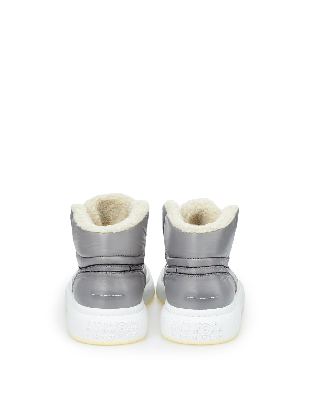 MM6 Maison Margiela Grey High-Top Fur Sneakers - DEA STILOSA MILANO