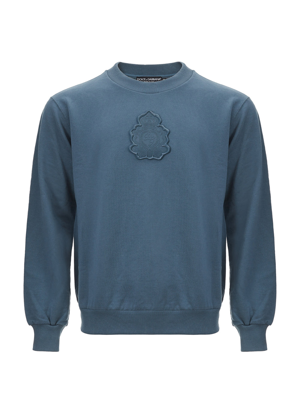 Dolce & Gabbana Cotton Round Neck Sweatshirt with Front Attached Logo - DEA STILOSA MILANO