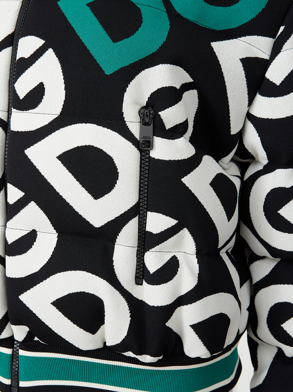 Dolce & Gabbana Black and White Quilted Bomber Jacket with Logo - DEA STILOSA MILANO