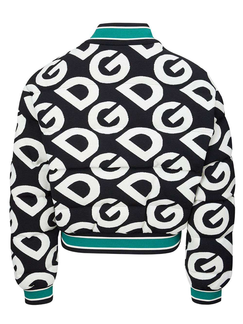 Dolce & Gabbana Black and White Quilted Bomber Jacket with Logo - DEA STILOSA MILANO