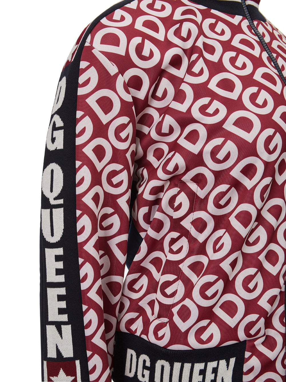 Dolce & Gabbana Red Logo Allover Zipped Sweatshirt - DEA STILOSA MILANO