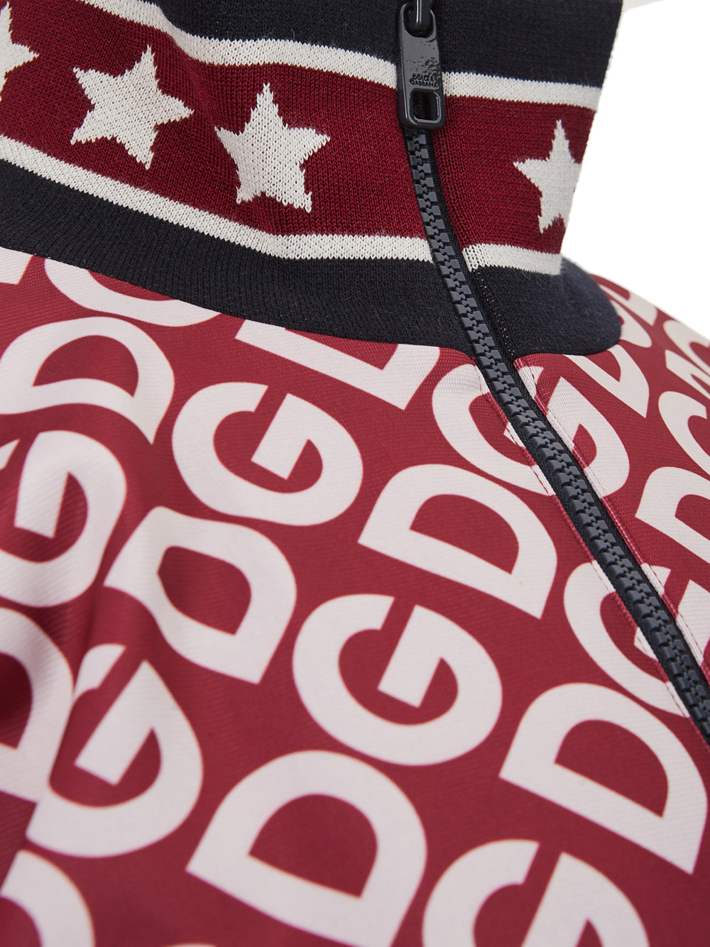 Dolce & Gabbana Red Logo Allover Zipped Sweatshirt - DEA STILOSA MILANO