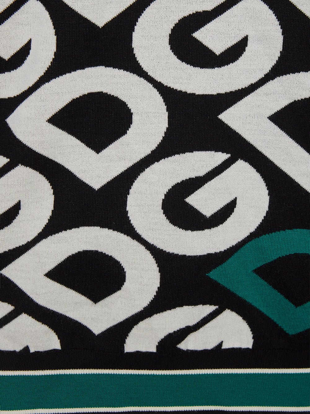 Dolce & Gabbana Black Wool Sweater with White Logo Allover - DEA STILOSA MILANO