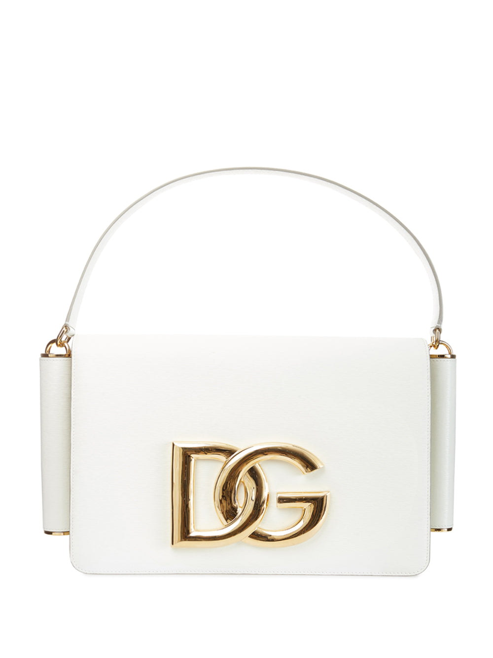 Dolce & Gabbana White Leather Shoulder Bag with Maxi Logo - DEA STILOSA MILANO