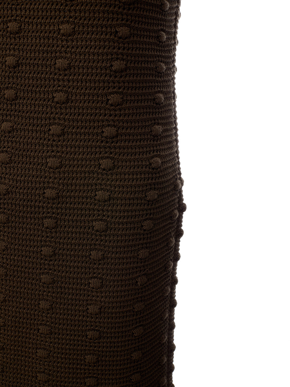 Bottega Veneta Knitted Olive Green Dress with Pompom Details - DEA STILOSA MILANO