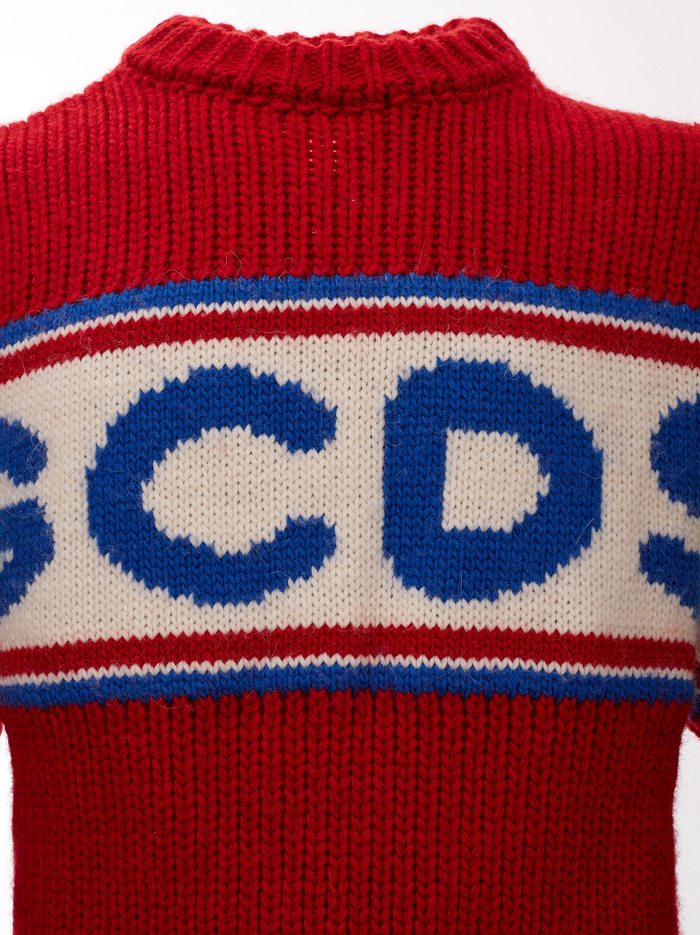 GCDS Red Oversized Wool Jumper with Front Logo - DEA STILOSA MILANO