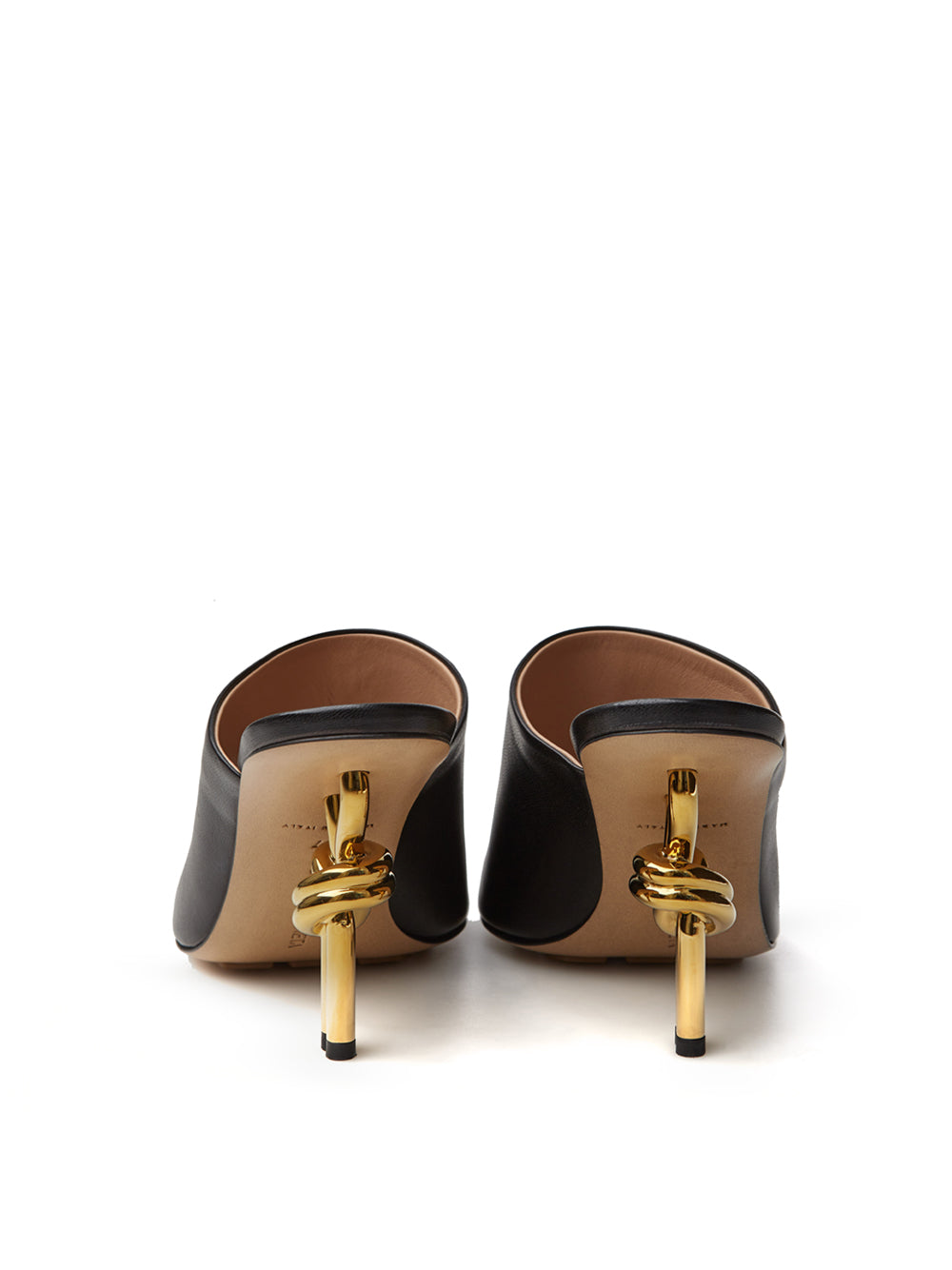 Bottega Veneta Black Leather Mule 'Knot' Sandal - DEA STILOSA MILANO