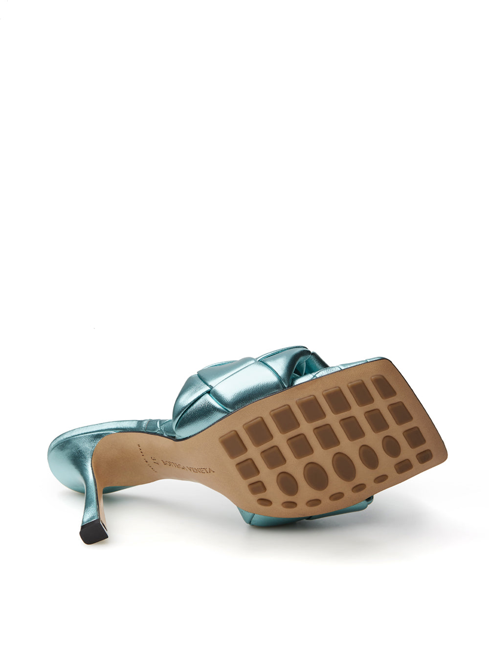 Bottega Veneta Light Blue Metal Mule 'Lido' Sandal - DEA STILOSA MILANO
