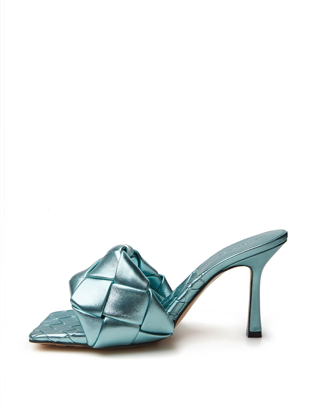 Bottega Veneta Light Blue Metal Mule 'Lido' Sandal - DEA STILOSA MILANO