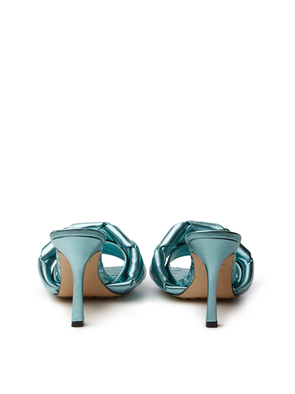 Bottega Veneta Light Blue Metal Mule 'Lido' Sandal - DEA STILOSA MILANO