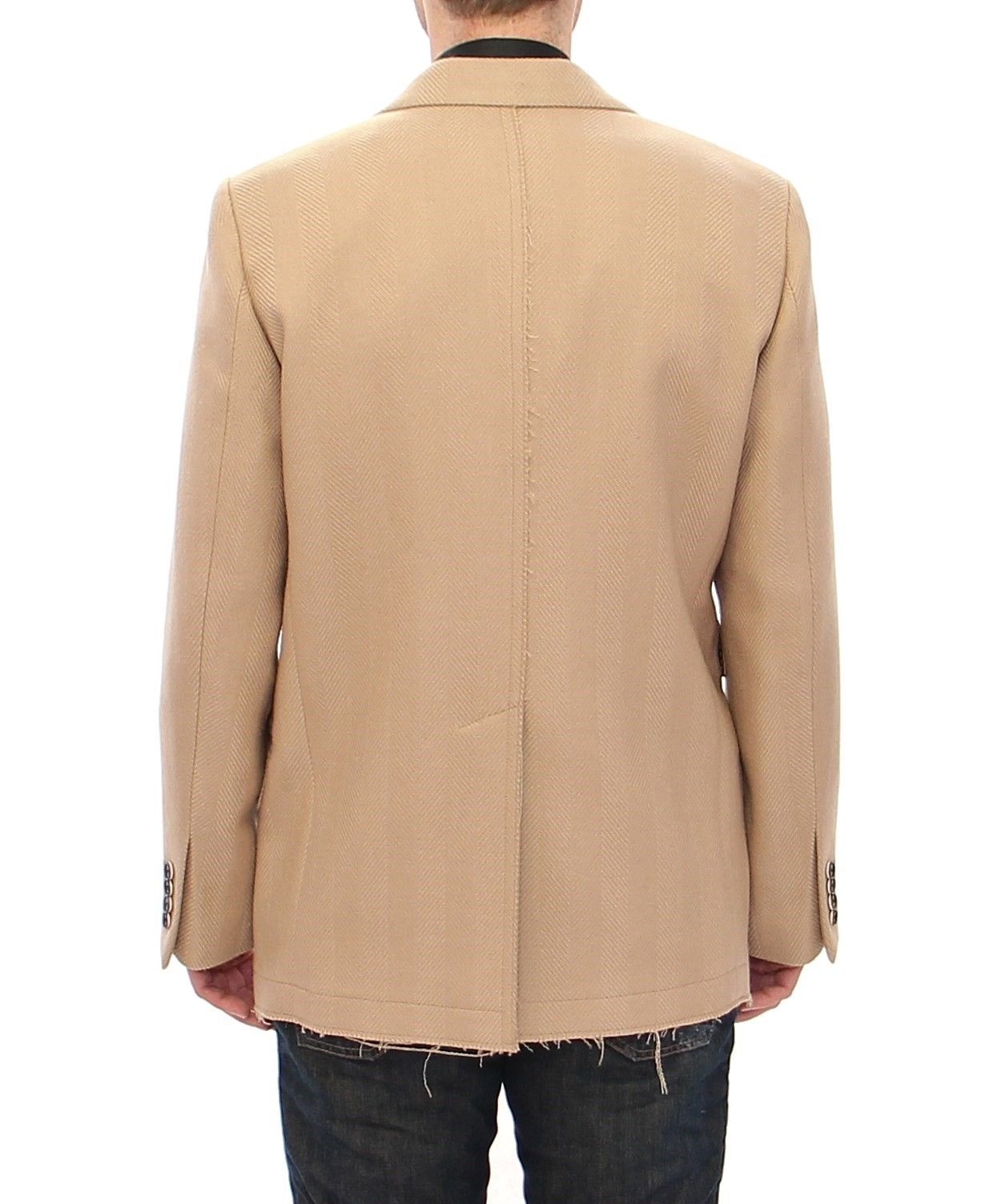 Dolce & Gabbana Beige Double Breasted Coat Jacket - DEA STILOSA MILANO