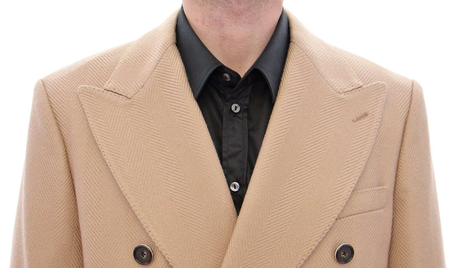 Dolce & Gabbana Beige Double Breasted Coat Jacket - DEA STILOSA MILANO
