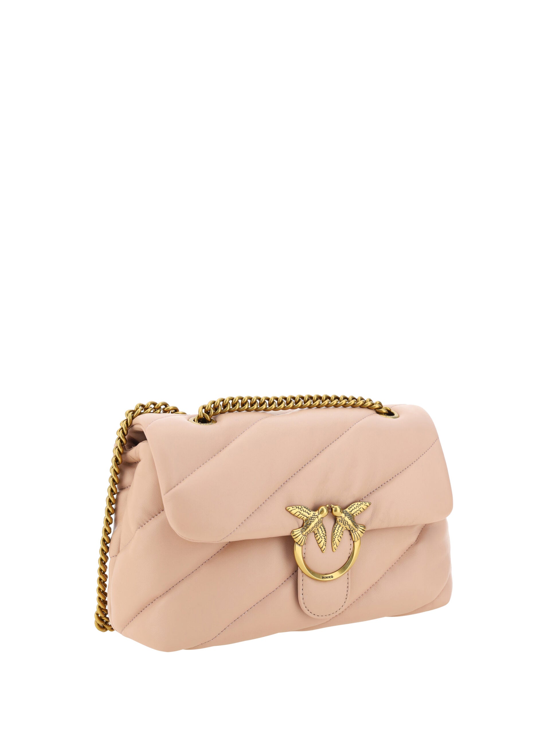 PINKO Pink Calf Leather Love Classic Shoulder Bag - DEA STILOSA MILANO